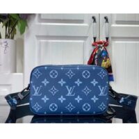 Louis Vuitton LV Unisex Nano Alpha Atlantic Blue Monogram Coated Canvas Cowhide Leather (2)