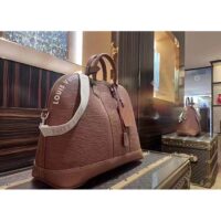 Louis Vuitton LV Women Alma Travel GM Cognac Calf Leather Double Zip Closure (4)