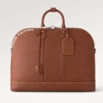 Louis Vuitton LV Alma Travel GM - Bolso de mano para mujer, piel de becerro color coñac, cierre de doble cremallera