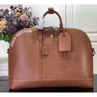 Louis Vuitton LV Women Alma Travel GM Cognac Calf Leather Double Zip Closure (4)