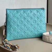 Louis Vuitton LV Women Coussin PM Handbag Azure Blue Lambskin Calfskin Cowhide Leather (8)
