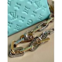 Louis Vuitton LV Women Coussin PM Handbag Azure Blue Lambskin Calfskin Cowhide Leather (8)