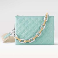 Louis Vuitton LV Women Coussin PM Handbag Azure Blue Lambskin Calfskin Cowhide Leather (8)