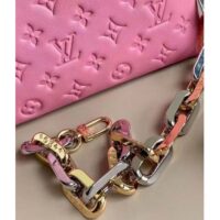Louis Vuitton LV Women Coussin PM Handbag Rose Bonbon Pink Lambskin Cowhide Leather (12)