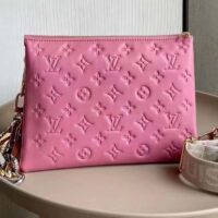 Louis Vuitton LV Women Coussin PM Handbag Rose Bonbon Pink Lambskin Cowhide Leather (12)