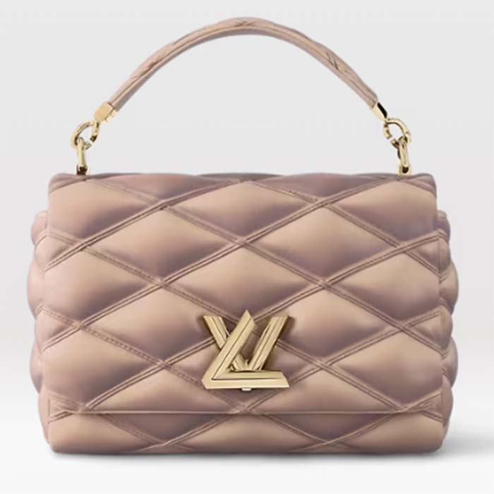 Louis Vuitton LV Women GO-14 MM Beige Pink Lamb Leather Cowhide Leather