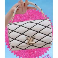 Louis Vuitton LV Women GO-14 MM White Black Lamb Leather Cowhide Leather (12)