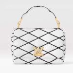 Louis Vuitton LV Women GO-14 MM White Black Lamb Leather Cowhide Leather