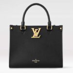 Louis Vuitton LV Women Lock Go Black Grained Calf Leather Microfiber Lining