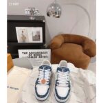 Louis Vuitton Unisex LV Trainer Sneaker Blue Monogram Denim Monogram-Embossed Grained Calf Leather - Imagen 6
