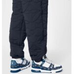 Louis Vuitton Unisex LV Trainer Sneaker Blue Monogram Denim Monogram-Embossed Grained Calf Leather - Imagen 12