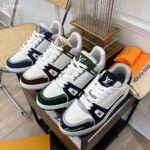 Louis Vuitton Unisex LV Trainer Sneaker Moka Brown Nubuck Calf Leather Grained Calf Leather - immagine 8