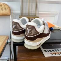 Louis Vuitton Unisex LV Trainer Sneaker Moka Brown Nubuck Calf Leather Grained Calf Leather (13)