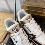 Louis Vuitton Unisex LV Trainer Sneaker Moka Brown Nubuck Calf Leather Grained Calf Leather - immagine 10