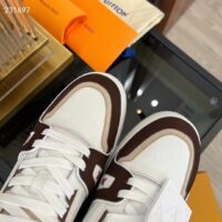 Louis Vuitton Unisex LV Trainer Sneaker Moka Brown Nubuck Calf Leather Grained Calf Leather (13)