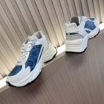 Louis Vuitton Unisex Run 55 Sneaker Denim Blue Monogram Flowers Lifted Rubber LV Circle Initials - Image 5