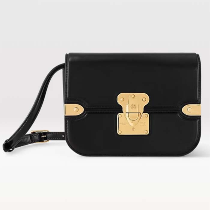 Louis Vuitton Women LV Orsay MM Handbag Black Cowhide Leather Flap Closure N-Lock