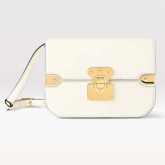 Louis Vuitton Women LV Orsay MM Handbag White Cowhide Leather Flap Closure N-Lock