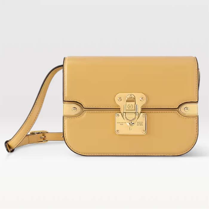 Louis Vuitton Women LV Orsay MM Handbag Yellow Cowhide Leather Flap Closure N-Lock