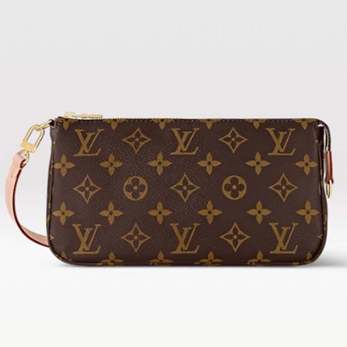 Louis Vuitton Women Pochette Accessoires Natural Cowhide Leather Trimmings Zipper Closure