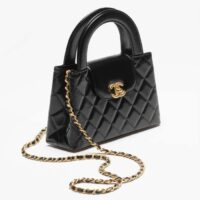 Chanel Women CC Mini Shopping Bag Shiny Aged Calfskin Gold-Tone Metal Black (10)