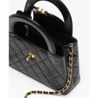 Chanel Women CC Mini Shopping Bag Shiny Aged Calfskin Gold-Tone Metal Black (10)