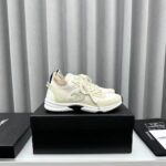 Chanel Women CC Sneakers Knit Suede Calfskin Ivory - Bild 2