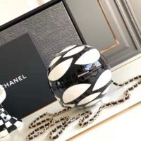 Chanel Women CC Sphere Minaudiere Plexi Gold-Tone Metal Black White (5)