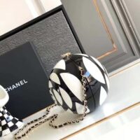 Chanel Women CC Sphere Minaudiere Plexi Gold-Tone Metal Black White (5)