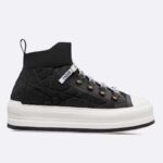 Dior CD Unisex Walk'N'Dior Zapatilla de plataforma negra con macrocannage y malla técnica