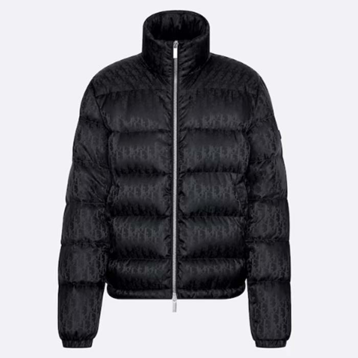 Dior Men CD Dior Oblique Down Jacket Black Technical Jacquard