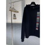 Dior Men CD Relaxed Fit Hooded Sweatshirt Black Cotton Fleece - Image 4