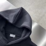 Dior Men CD Relaxed Fit Hooded Sweatshirt Black Cotton Fleece - Image 7