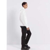 Dior Men CD Relaxed Fit Hooded Sweatshirt White Cotton Fleece