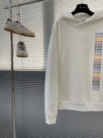 Dior Women CD Relaxed Fit Hooded Sweatshirt White Cotton Fleece - Bild 4