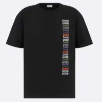 Dior Men CD Relaxed-Fit T-Shirt Black Slub Organic Cotton Jersey (1)