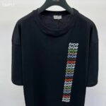 Dior Men CD Relaxed-Fit T-Shirt Black Slub Organic Cotton Jersey - Image 4