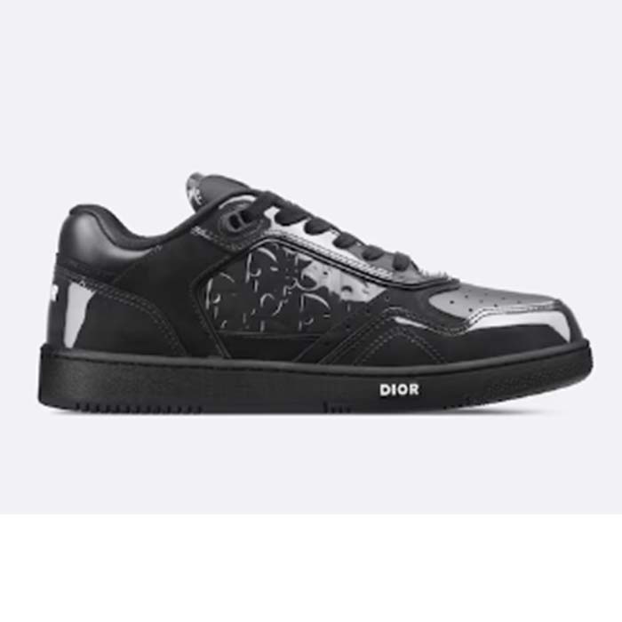 Dior Unisex CD B27 Low-Top Sneaker Black Patent Calfskin Dior Oblique Gravity Leather
