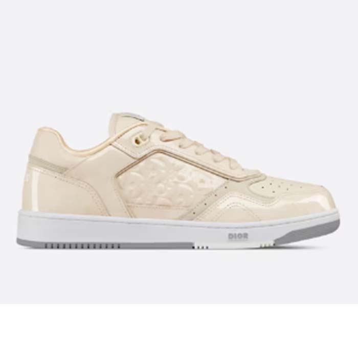 Dior Unisex CD B27 Low-Top Sneaker Cream Patent Calfskin Dior Oblique Gravity Leather