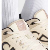 Dior Unisex CD B57 Mid-Top Sneaker Black Cream Smooth Calfskin Beige Suede (7)