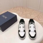 Dior Unisex CD B57 Mid-Top Sneaker Black White Smooth Calfskin Beige Black Oblique Jacquard - Image 5