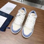 Dior Unisex CD B57 Mid-Top Sneaker Blue Cream Smooth Calfskin Beige Suede – Bild 5