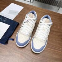 Dior Unisex CD B57 Mid-Top Sneaker Blue Cream Smooth Calfskin Beige Suede (3)