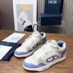 Dior Unisex CD B57 Mid-Top Sneaker Blue Cream Smooth Calfskin Beige Suede – Bild 3