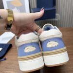 Dior Unisex CD B57 Mid-Top Sneaker Blue Cream Smooth Calfskin Beige Suede – Bild 9