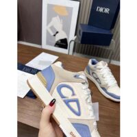 Dior Unisex CD B57 Mid-Top Sneaker Blue Cream Smooth Calfskin Beige Suede (3)