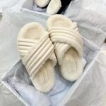 Dior Unisex CD D-Cross Slide Powder Beige Lambskin White Shearling - immagine 5