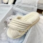 Dior Unisex CD D-Cross Slide Powder Beige Lambskin White Shearling - immagine 3