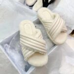 Dior Unisex CD D-Cross Slide Powder Beige Lambskin White Shearling - immagine 4