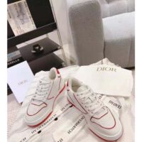 Dior Unisex CD Dior One Sneaker White Fuchsia Dior Oblique Perforated Calfskin (3)